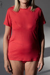 BASERANGE Classic Bamboo Fiber Bamboo Cotton Slim Fit T-shirt Series Collection Round Neck Bottoming Shirt France BAS-TOCT-BLE-AU24-HONG Red (Blue) TOCT-BL-000